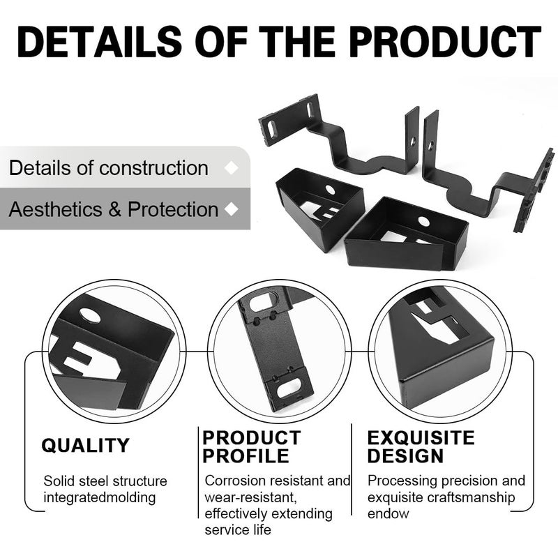 KMFCDAE Cowl Light Brackets Hood Light Mounting Bracket Lower Windshield A-Pillar Corner Light Mount for Toyota FJ Cruiser 2007-2016 (Symmetrical FJ Logo, 1 Pair) - Image 3